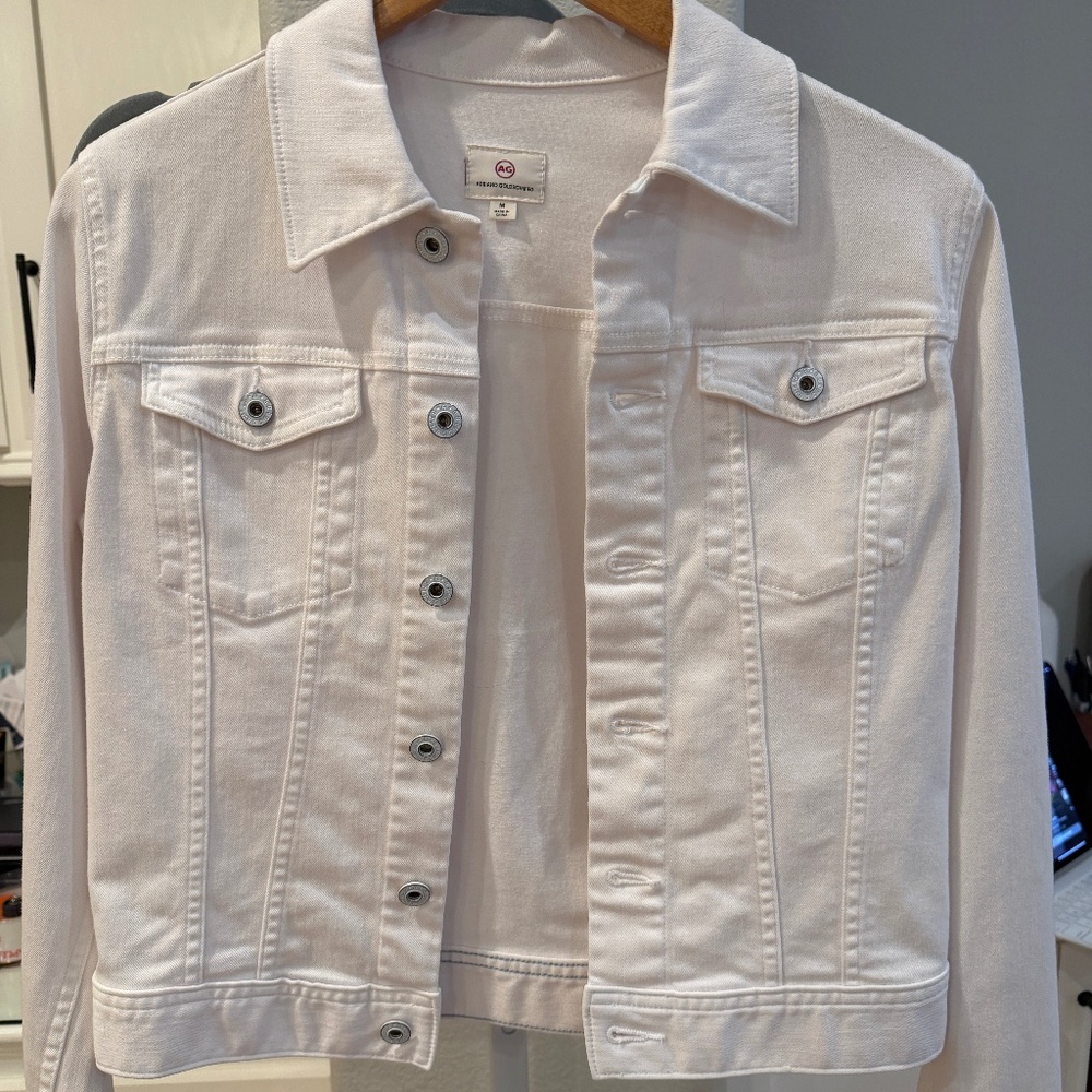 Ag Adriano Goldschmied White Jean Jacket